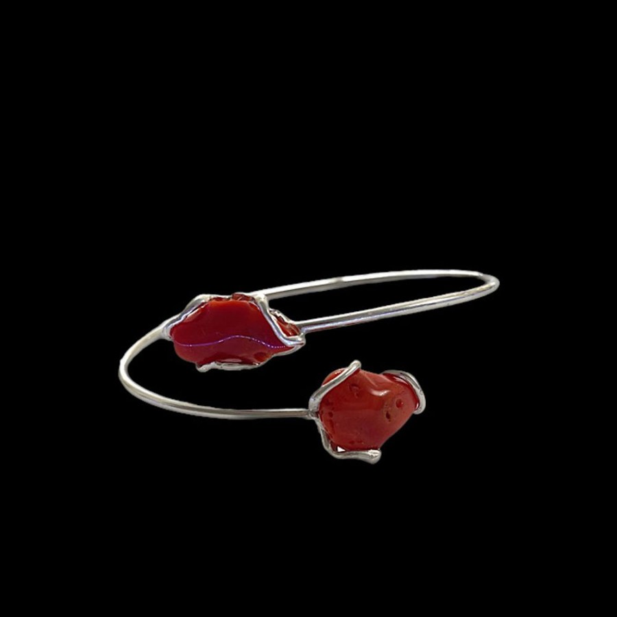 Gioielli Ferraro Gioielli | Bracciale Corallo Rosso E Argento Contrarie