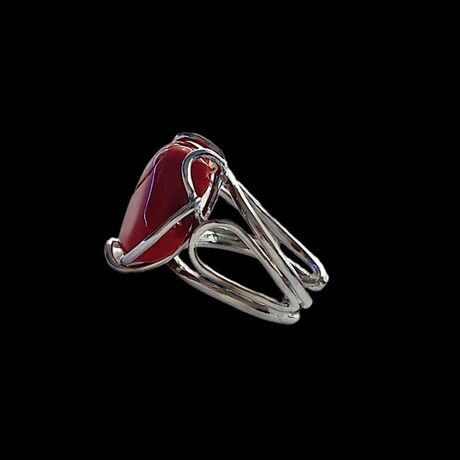 Gioielli Ferraro Gioielli | Anello Argento E Corallo Rosso Sardegna Stone 2