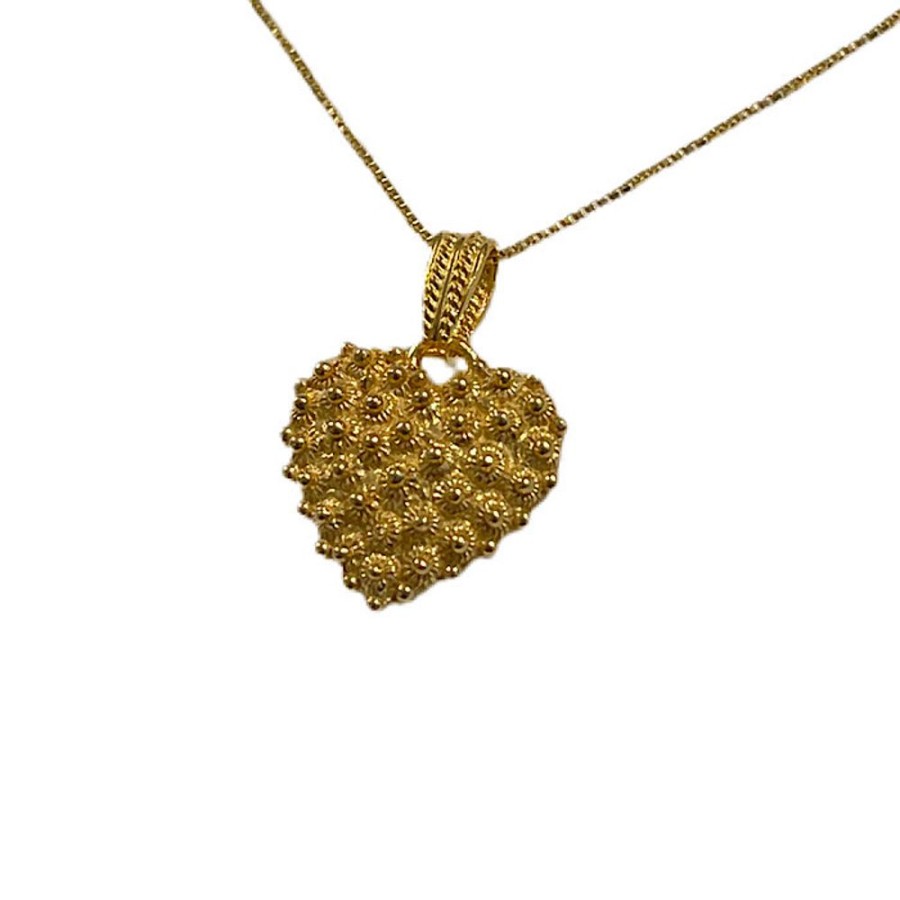 Gioielli Ferraro Gioielli | Ciondolo Filigrana Argento Cuore-Gold Plated