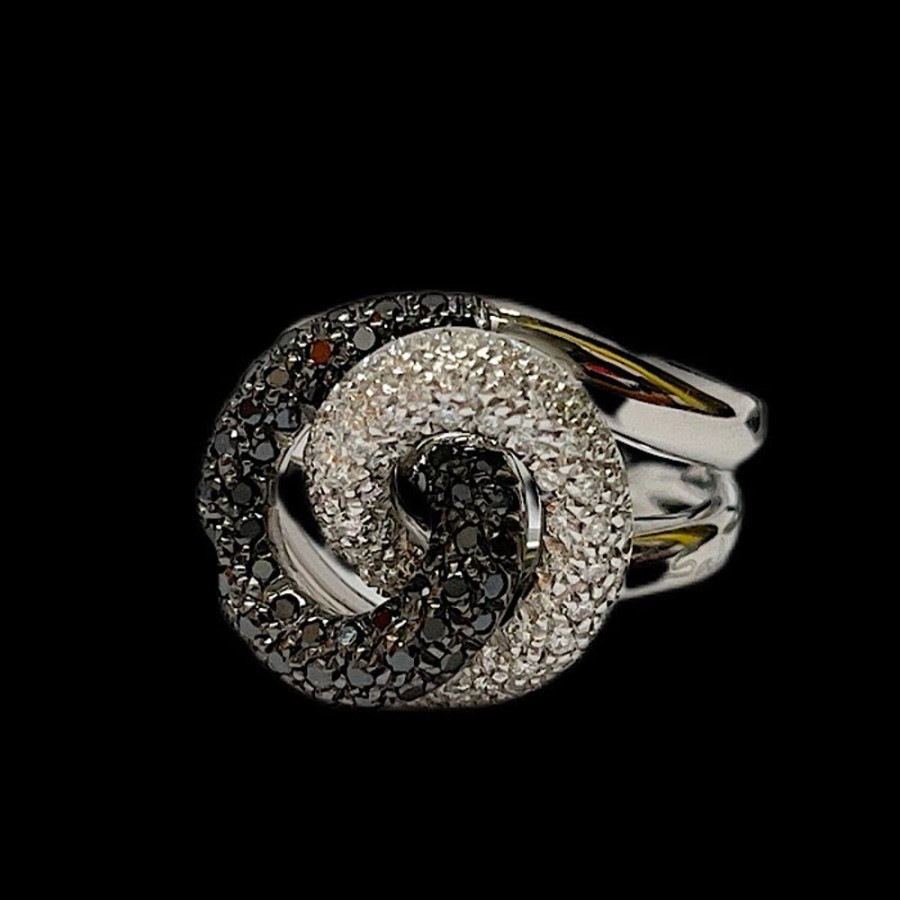 Gioielli Ferraro Gioielli | Anello Oro Bianco Brillanti White & Black Salvini