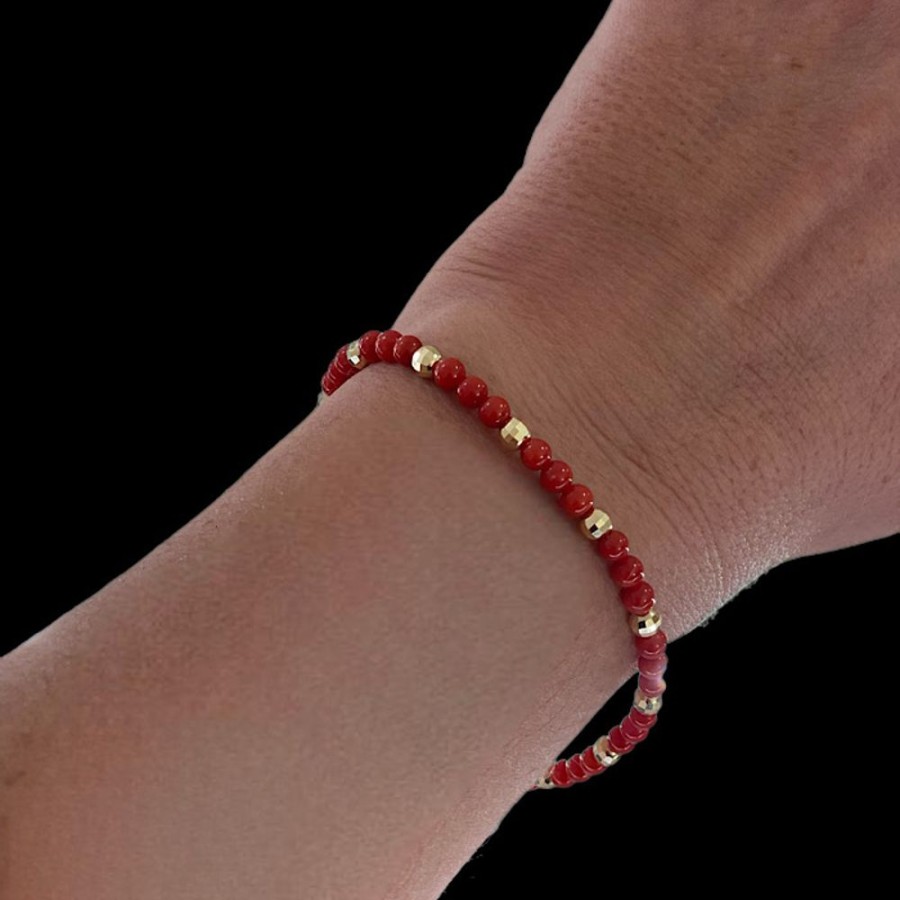 Gioielli Ferraro Gioielli | Bracciale Corallo Rosso E Oro -Fancy