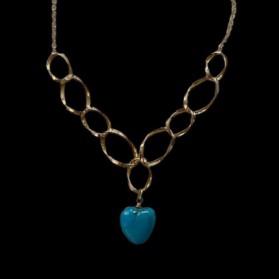 Shop On Line Ferraro Gioielli Collier | Collier Cuore Turchese