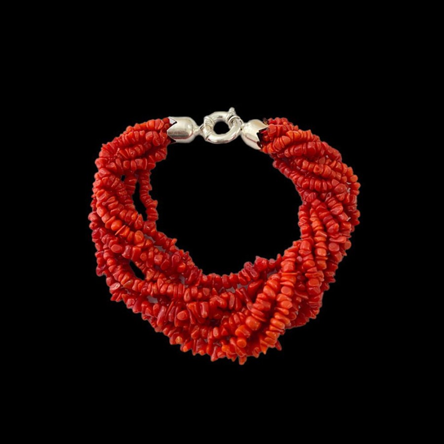 Gioielli Ferraro Gioielli | Bracciale Multifilo Corallo Rosso Sardegna