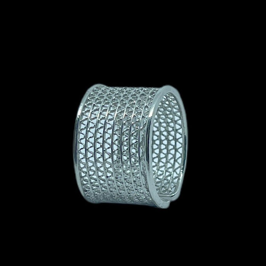 Gioielli Ferraro Gioielli | Anello Filigrana Argento Fascia Zig Zag