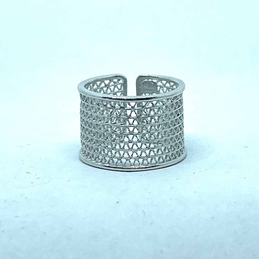 Gioielli Ferraro Gioielli | Anello Filigrana Argento Fascia Zig Zag