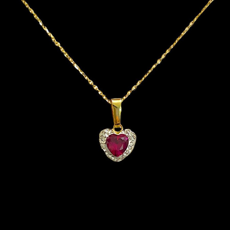 Gioielli Ferraro Gioielli | Collier Oro E Zirconi Joy Red Heart