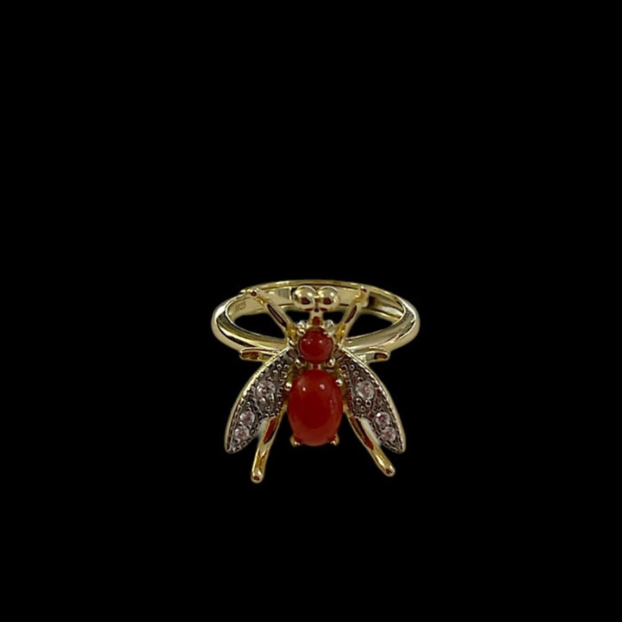 Gioielli Ferraro Gioielli | Anello Corallo E Zirconi Little Fly