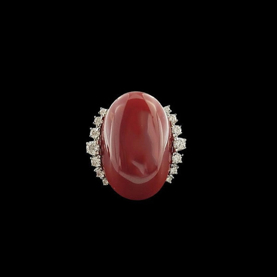 Gioielli Ferraro Gioielli | Anello Corallo Rosso Aka E Diamanti 02