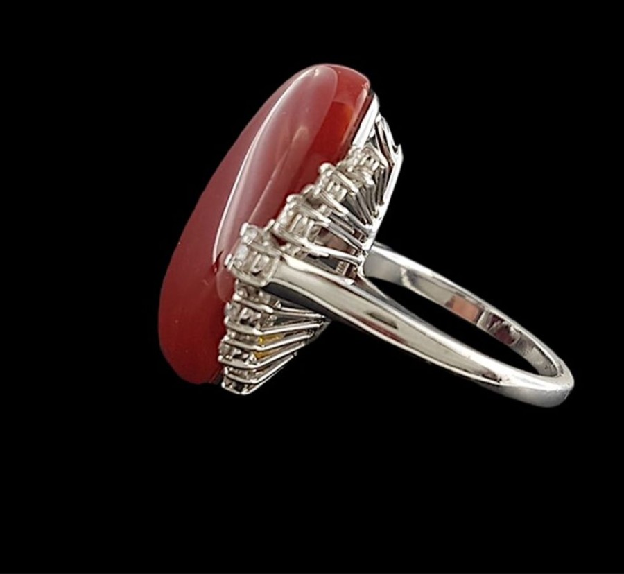 Gioielli Ferraro Gioielli | Anello Corallo Rosso Aka E Diamanti 02