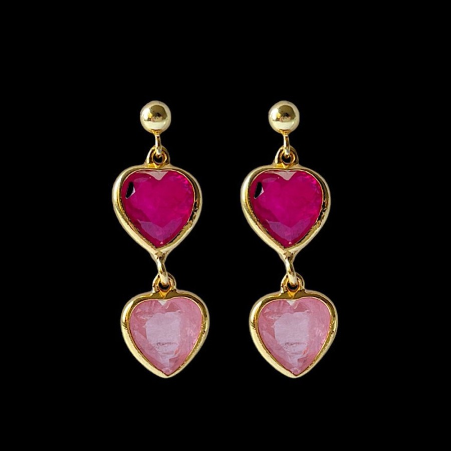 Shop On Line Ferraro Gioielli Orecchini | Orecchini Quarzo Rosa Colori Di Sardegna Love