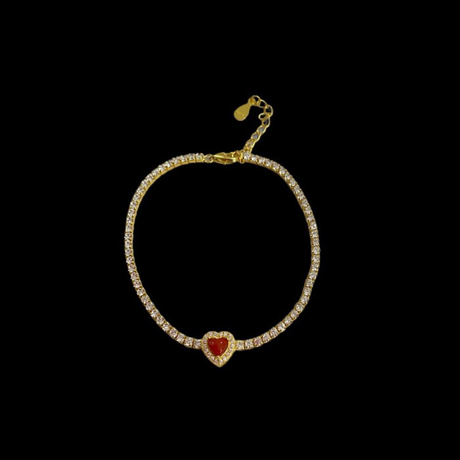 Gioielli Ferraro Gioielli | Bracciale Tennis Corallo Cuore