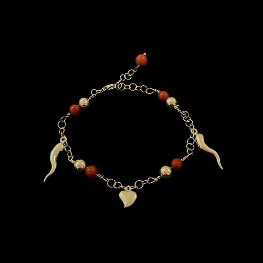 Gioielli Ferraro Gioielli | Bracciale Argento E Corallo Luck & Love