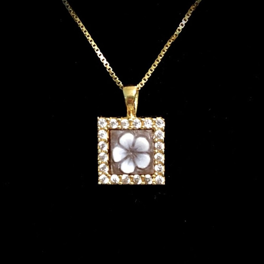 Gioielli Ferraro Gioielli | Ciondolo Cammeo Collezione Square Fiore Di Ciliegio Gold Plated