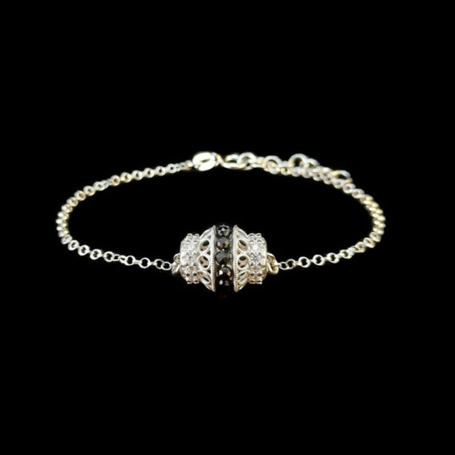 Gioielli Ferraro Gioielli | Bracciale Argento Onice E Zirconi Collezione Baroque