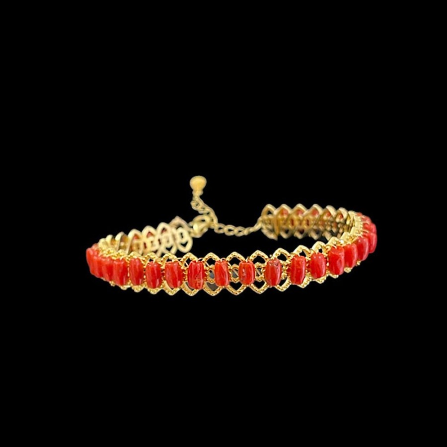 Gioielli Ferraro Gioielli | Bracciale Corallo Intrecci Barrette