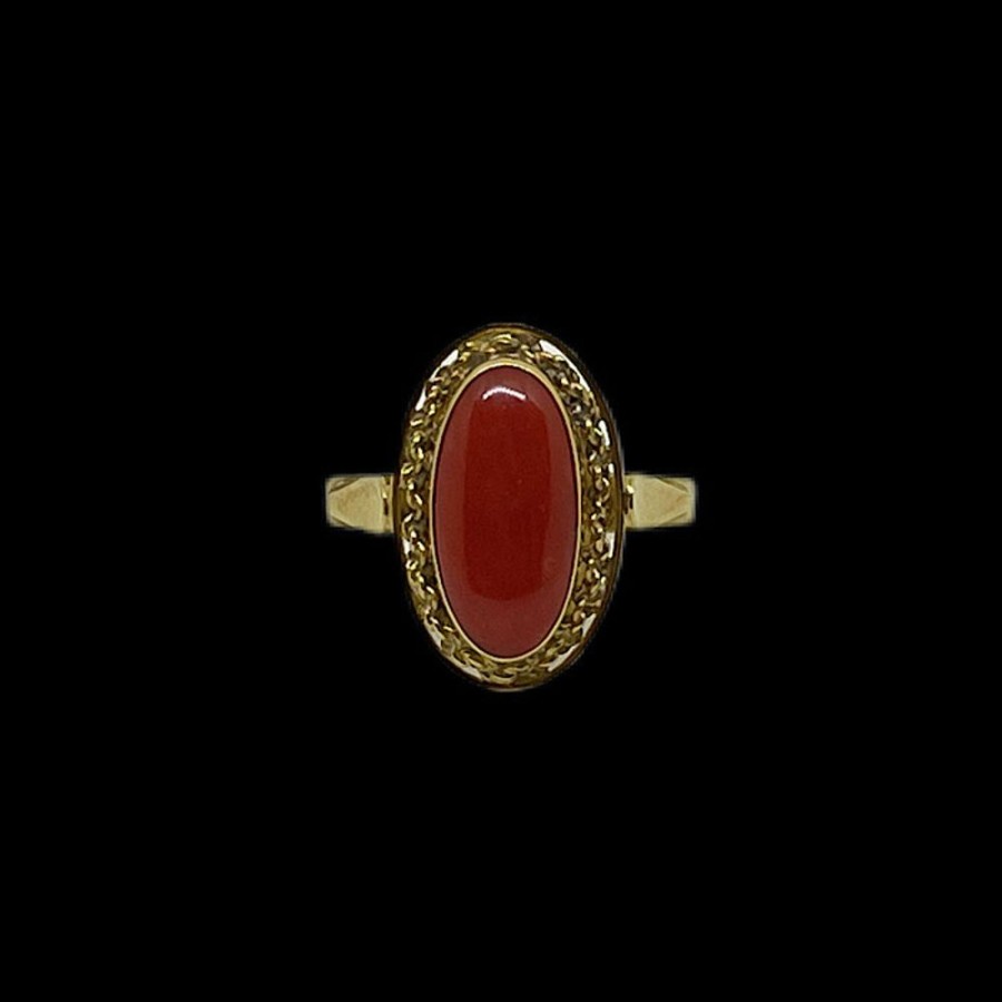 Gioielli Ferraro Gioielli | Anello Corallo Rosso Sardegna E Oro