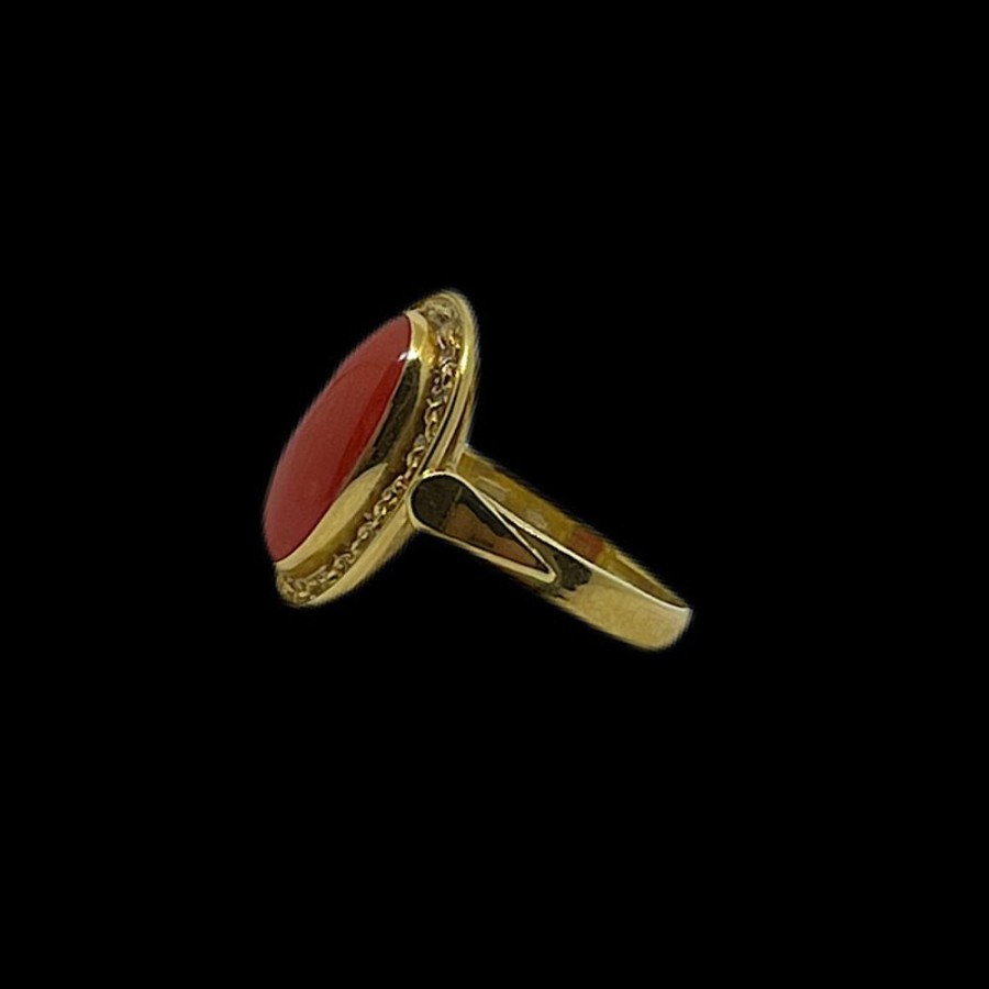 Gioielli Ferraro Gioielli | Anello Corallo Rosso Sardegna E Oro