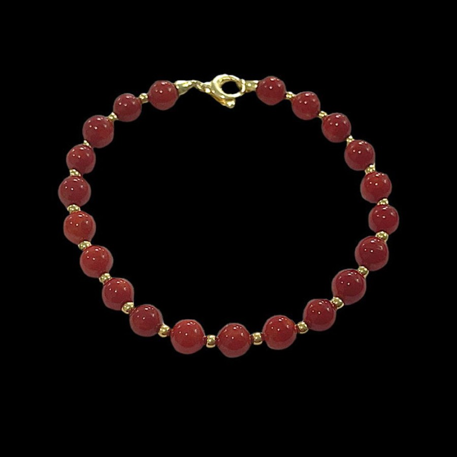 Gioielli Ferraro Gioielli | Bracciale Corallo Rosso Sardegna E Oro