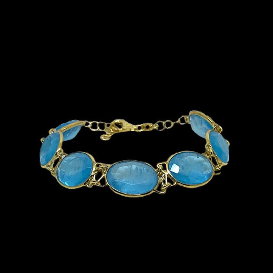 Shop On Line Ferraro Gioielli Bracciali | Bracciale Quarzo Azzurro Colori Di Sardegna Chia