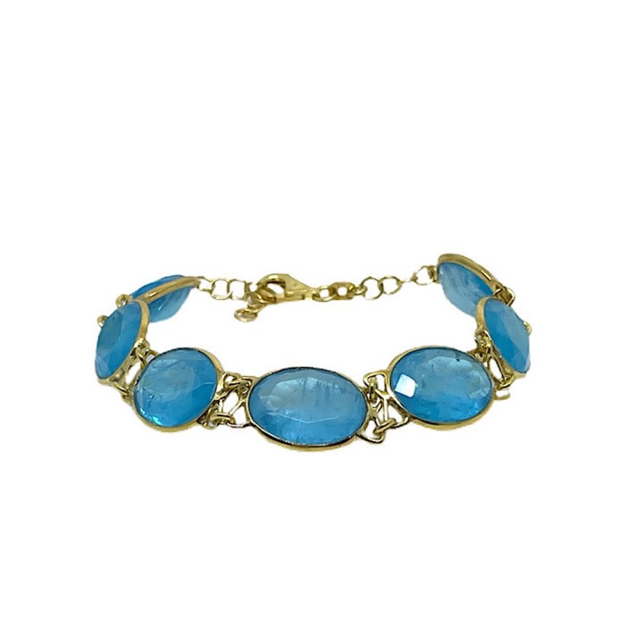 Shop On Line Ferraro Gioielli Bracciali | Bracciale Quarzo Azzurro Colori Di Sardegna Chia