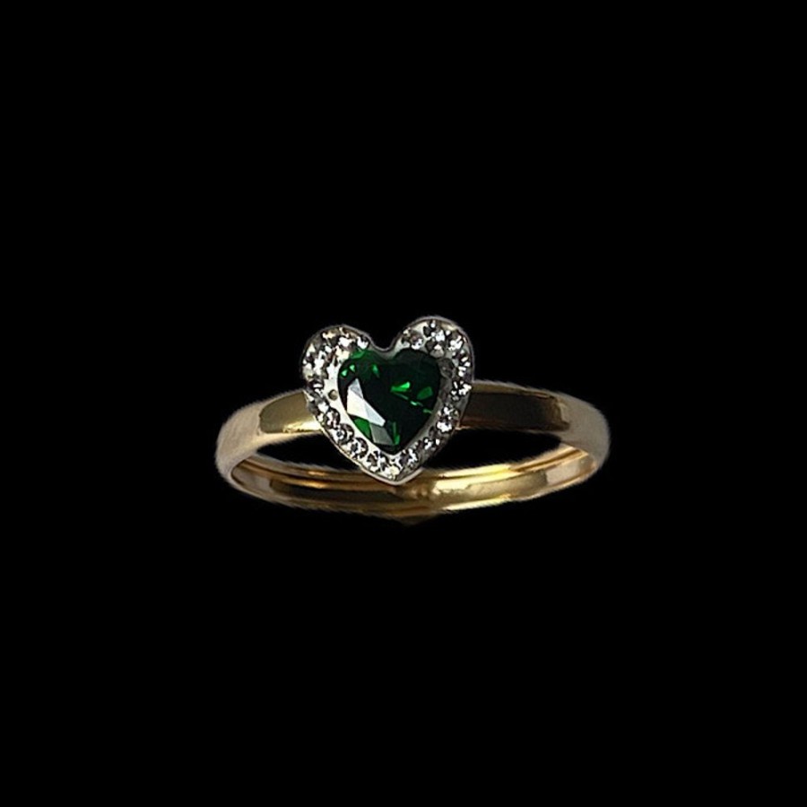 Gioielli Ferraro Gioielli | Anello Oro E Zirconi Joy Green Heart